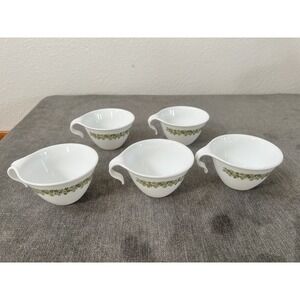 Set of 5 Corelle Spring Blossom Crazy Daisy Cups‎ Hook Handle Vintage Stackable